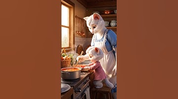 2 mẹ con mèo trắng p3. #shortvideo #dongvat #cat #animation #funny #funny