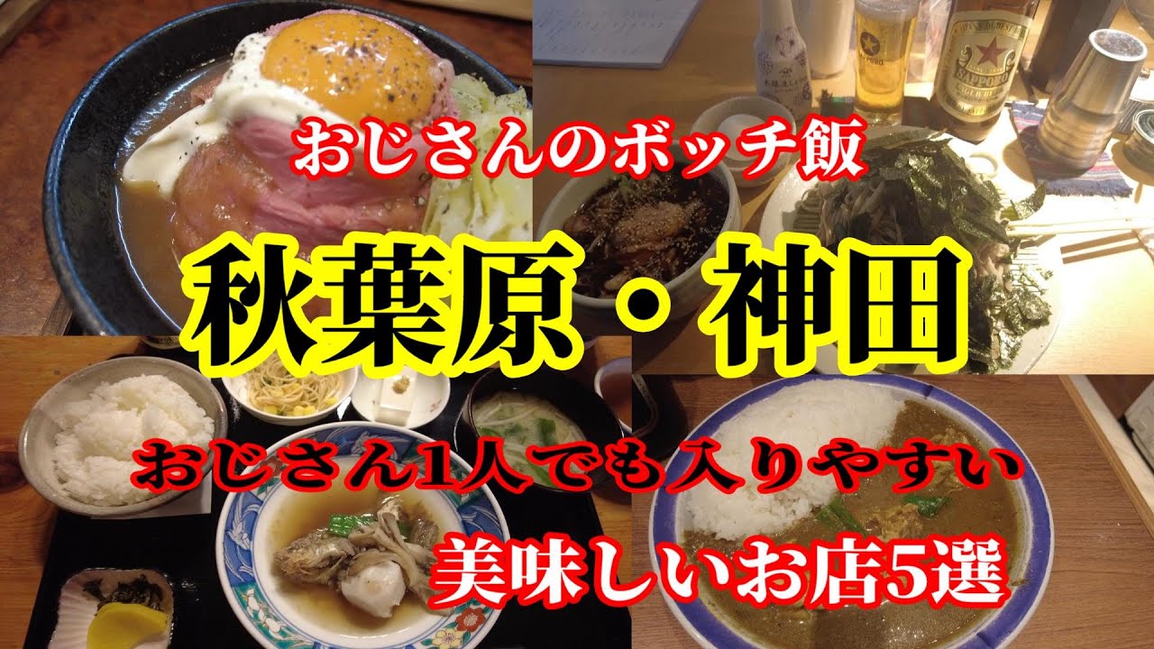 一人飯 食事で使える 秋葉原 神田でおススメ5選 赤津加 和食 大野 ローストビーフ丼 エチオピア カレー うな正 うなぎ わびすけ 蕎麦 Youtube