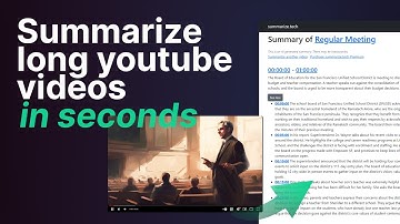 Summarize full YouTube Videos in Seconds with Summarizer.tech