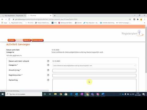 Instructievideo geaccrediteerde deskundigheidsbevordering aan online dossier toevoegen.Registerplein