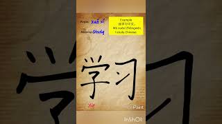 Study in Chinese, stroke, order, pinyin, meaning #learnchinese #mandarin #hsk #chinesecalligraphy