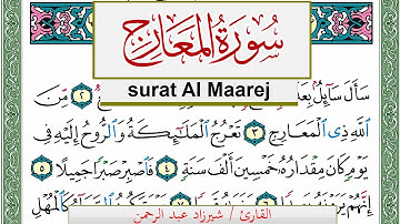 سورة المعارج شيرزاد عبد الرحمن طاهر Surah Al Maarej Sherzad Taher برواية حفص عن عاصم