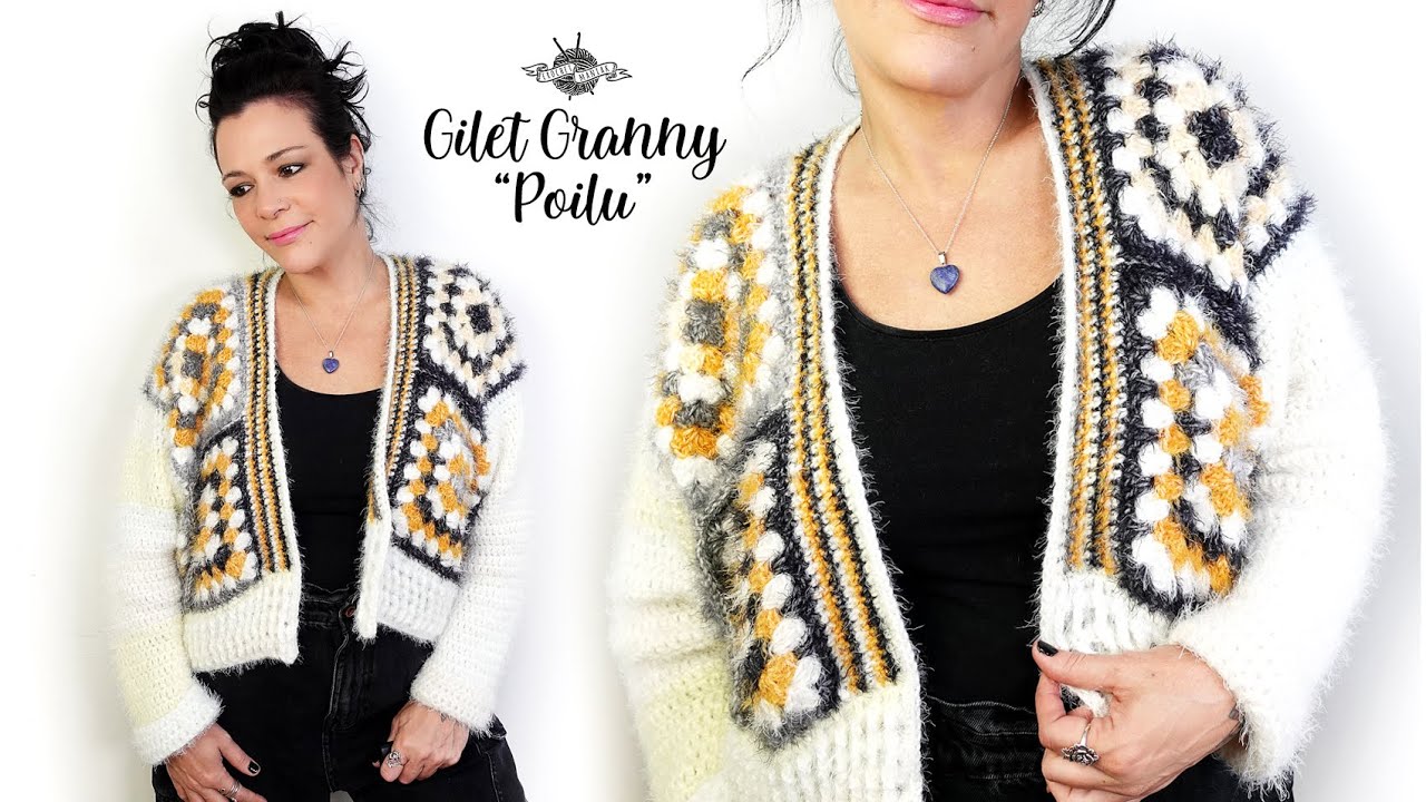 Gilet et top en crochet, tricot, fourche et granny - Site Tricot