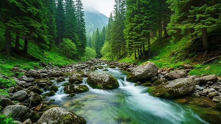 River Flow & Forest Birds Chirping | Relaxing Nature Sounds ASMR for Sleep, Study | 3 Hours