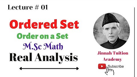 Ordered set/order on a set/real Analysis (M.Sc math)