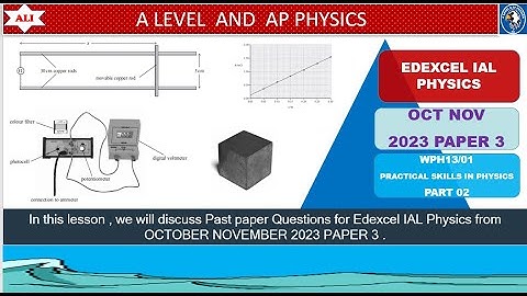 EDEXCEL IAL PHYSICS PAPER 3 - WPH13/01 OCTOBER NOVEMBER 2023 - Unit 3 - Practical Skills -Part 02