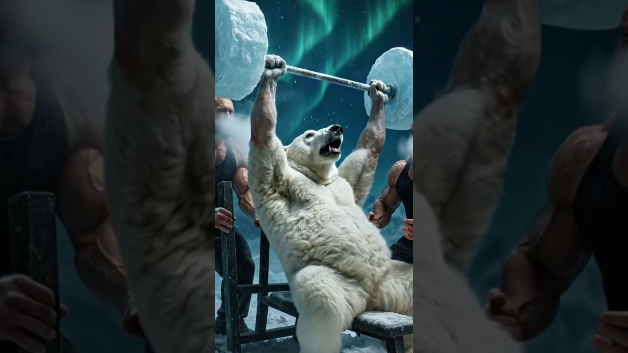 Man Vs Polar Bear GOOGLE VEO 3 Ai Workout Fight