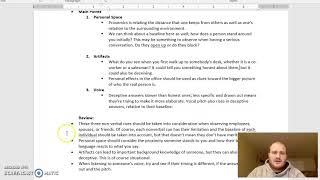 Non-Verbal Cues: Personal Space, Artifacts, Voice