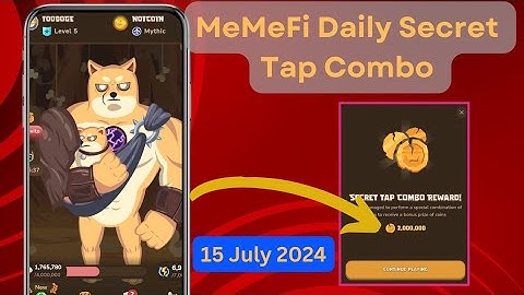 Today MeMeFi Secret Daily Tap Combo (Level 1-10) 17 July 2024