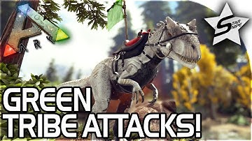 THE GREEN TRIBE ATTACKS, THE PREDATOR HEAD - ARK Survival Evolved Modded Gameplay #5 EXTINCTION CORE