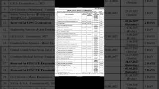 UPSC Exam Calander