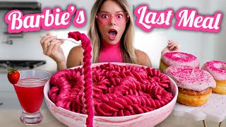 Barbie's LAST MEAL 🫦 Barbie Pasta + All Pink Food MUKBANG