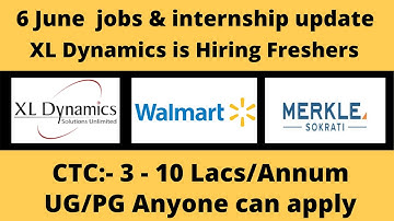 XLDynamics is Hiring Freshers | CTC 3-10 lacs | off campus hiring | Daily job & internship update