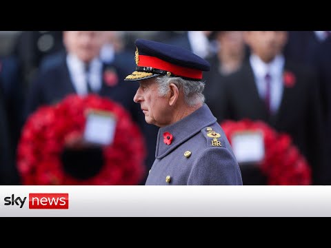 King leads first Remembrance Sunday service as monarch