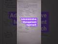 Administrative Management Approach RBI Grade B exam Part 1#notes #shorts