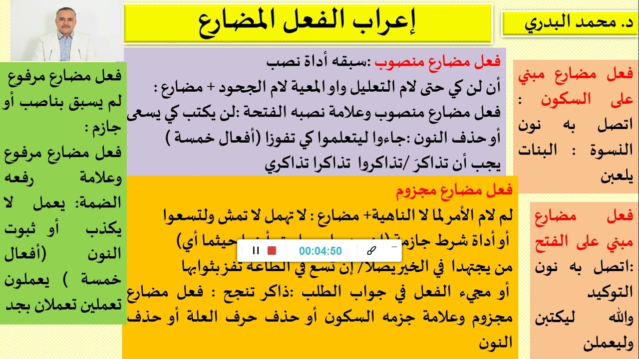 إعراب الفعل  معدل