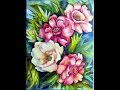 Como pintar flores y hojas - Acrilicos - Herminia Devoto Moni Dominguez