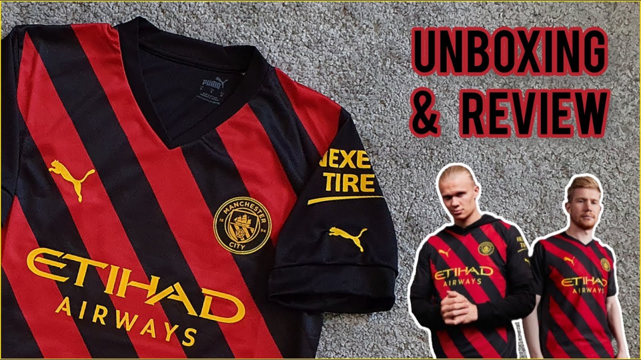 2022-23 Manchester City away jersey Unboxing & Review - YouTube