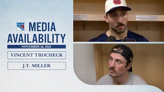 NYR at CAR: Vincent Trocheck and J.T. Miller Postgame Availability | Nov. 26, 2025