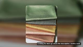 By Meter Houndstooth Pattern Satin Fabric Geometric Print Charmeuse Material Soft Lining screenshot 5