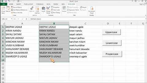 Change case in Excel - Uppercase - Lowercase  - Propercase using VBA coding 1