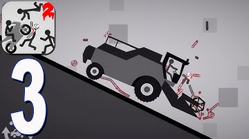 Stickman Destruction Ragdoll - Gameplay Walkthrough part 3 - Sticman Run! All Vehicles(iOS, Android)