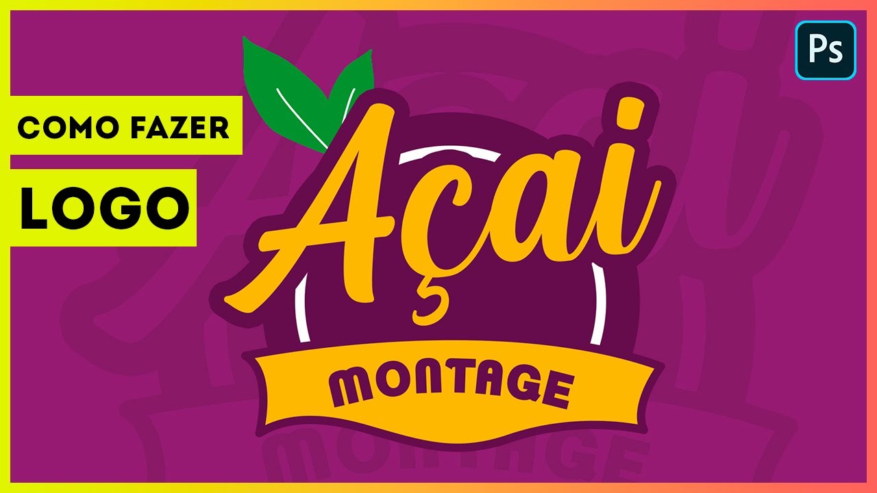 Como CRIAR um LOGO no Photoshop (estilo açaí)