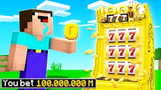Minecraft NOOB Coin flips 100 MILLION! (funny challenge)