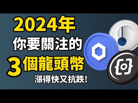 [加密貨幣投資】2024年你要關注的3個龍頭幣 I 漲得快又抗跌的加密貨幣 I 幣圈牛士初期應該買什麼幣？