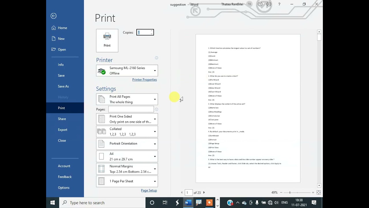Document print dan