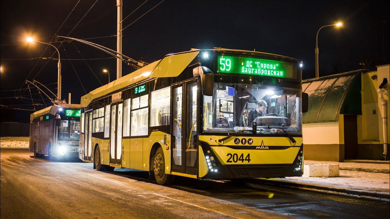 Поездка.Тролейбус МАЗ 303Т20.марш(20).Г.Минск