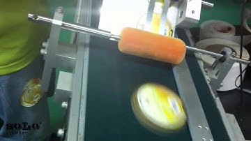 Ice Cream Cover Labelling Machine | Flexcy Top Labelling Machine | Solo Labeller Technology