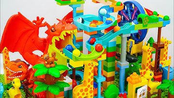 Satisfying Building Blocks Marble Run ASMR Very popular! Animal-themed block coasters compilation