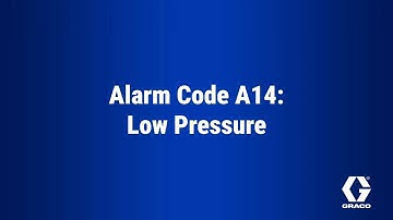 G3® Max Gen 2 Alarm Code A14: Low Pressure