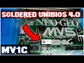 Soldered MV1C Unibios4.0 Neo Geo MVS sop40 to sop44 AM29F400BB patch bios install, No NeoBiosMasta