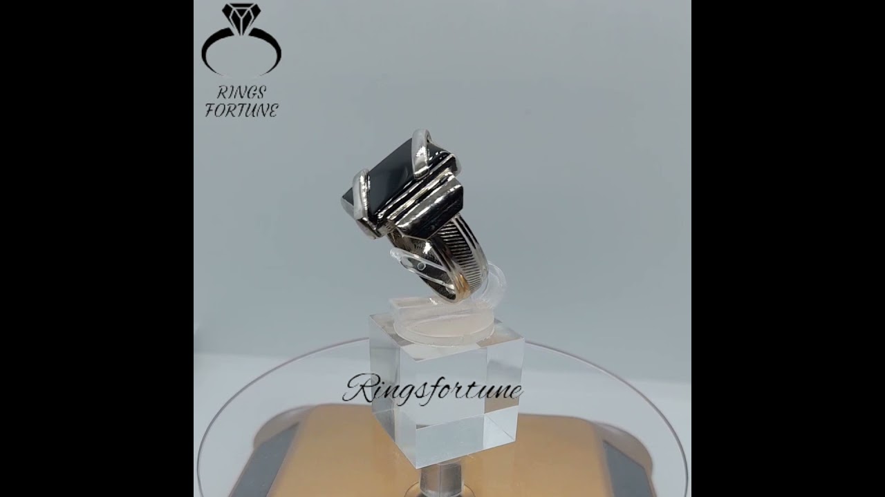 Black Onyx Ring For Men | Handmade Onyx Ring | Black Aqeeq Ring | Black Agate Stone