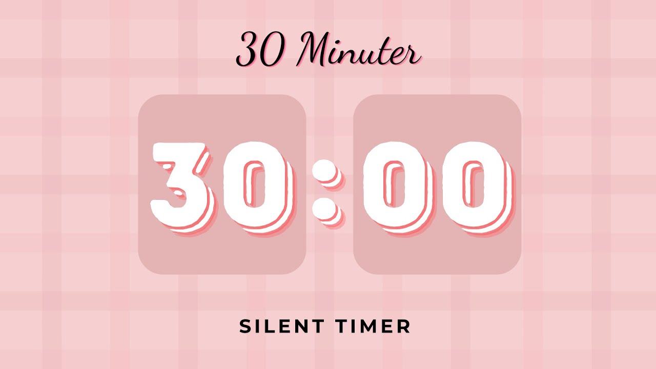 🌸 30 Minutes Silent Timer | Cute Ending Alarm | Pastel Pink Aesthetic | Study & Focus
