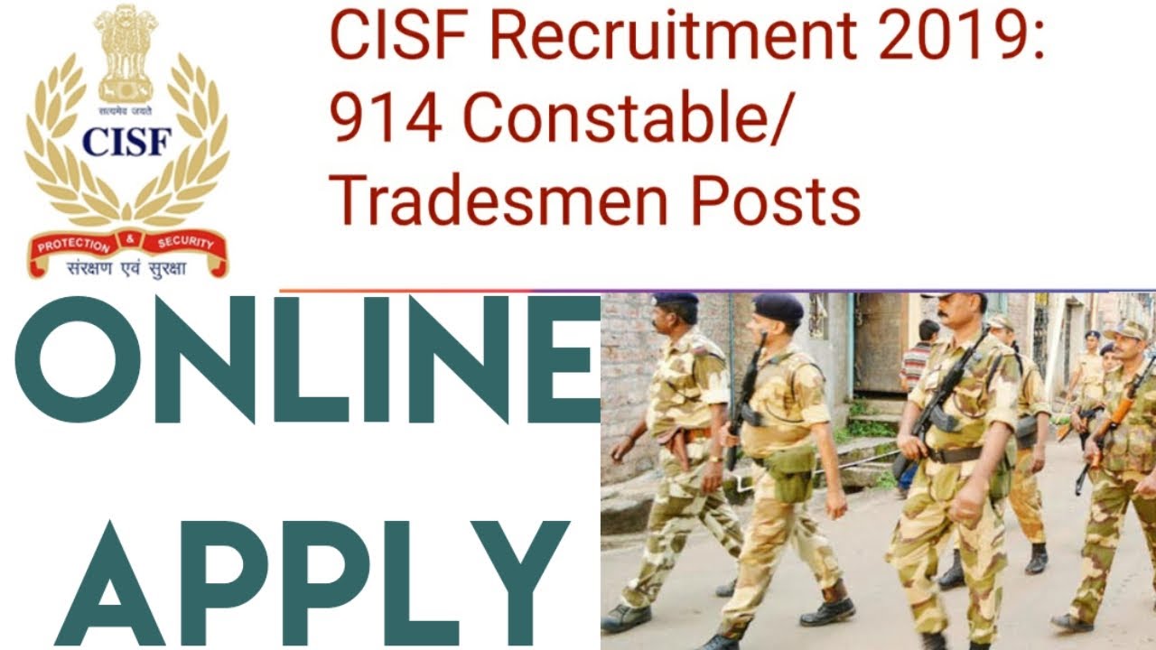CISF Constable Tradesman Recruitment 2019/2019-2020//