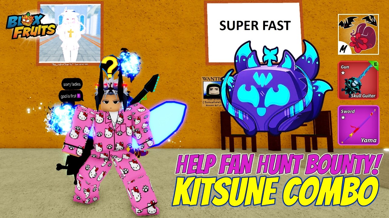 KITSUNE YAMA COMBO HELP FANS HUNT BOUNTY!!!🔥💀 BLOX FRUITS