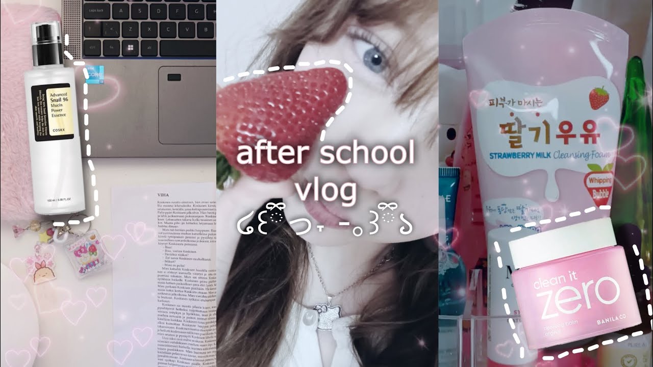 after school vlog ⊹₊⋆ 🍓ྀི | studying, skincare...
