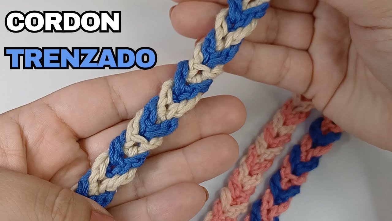 Cordón trenzado a crochet
