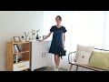 連身裙--棉T拼接甜美魚尾裙擺假兩件式牛仔圓領短袖洋裝(藍M-3L)-D592眼圈熊中大尺碼 product youtube thumbnail