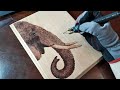 Beautiful Elephant wood burning (speedart) #pyrography #elephant #woodburning