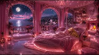 Sleeping in a Magical Pink Bedroom ✨🌸 Moonlit Ocean View | Dreamy Fairytale Ambience screenshot 2