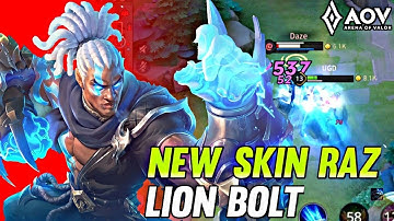 AoV : NEW SKIN RAZ LION BOLT GAMEPLAY - ARENA OF VALOR