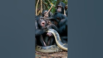 Chimpanzees vs Python: #wildlife #wildrift #wildanimals #nature #naturelovers