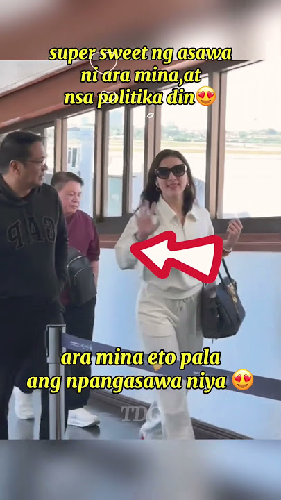ara mina spotted sa airport ksma ang asawa 🥰 #aramina #viral