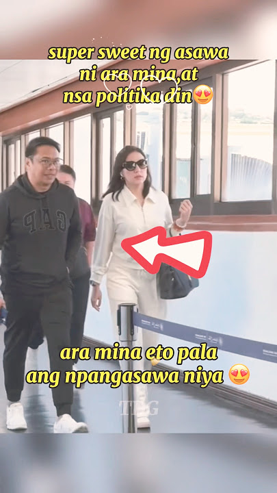 ara mina spotted sa airport ksma ang asawa 🥰 #aramina #viral