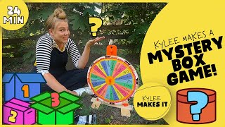 Kylee Makes a Mystery Box Art Game  Spinner Challenge, Number Hunt, & Counting Game for Kids