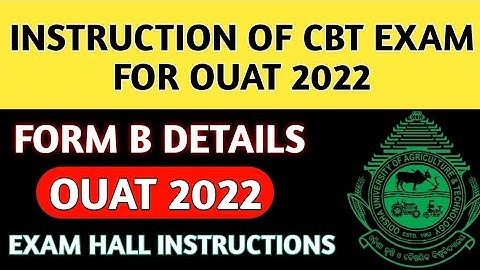 OUAT EXAM HALL INSTRUCTIONS GIVEN IN ADMIT CARD DETAILS|OUAT 2022
